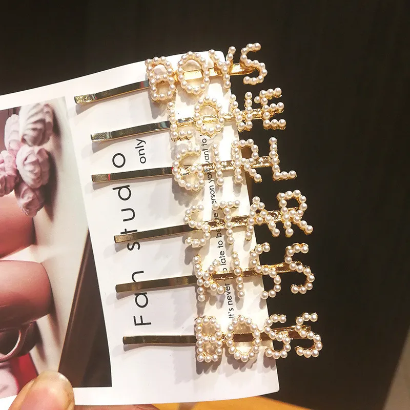 1 PC Simulation Pearl Hairpins Gold Letter Hair Clip Women Girls Hollow Metal Barrette Bobby Pin Accessories Drop
1 PC Simulation Pearl Hairpins Gold Letter Hair Clip Women Girls Hollow Metal Barrette Bobby Pin Accessories Drop