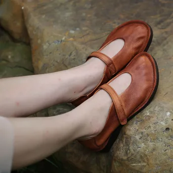 2019 New Spring Shoes Women Flats Genuine Leather Round Toes Mary Jane Ladies Flat Shoes Comfortable Soft Female Shoes Brown 
2019 New Spring Shoes Women Flats Genuine Leather Round Toes Mary Jane Ladies Flat Shoes Comfortable Soft Female Shoes Brown