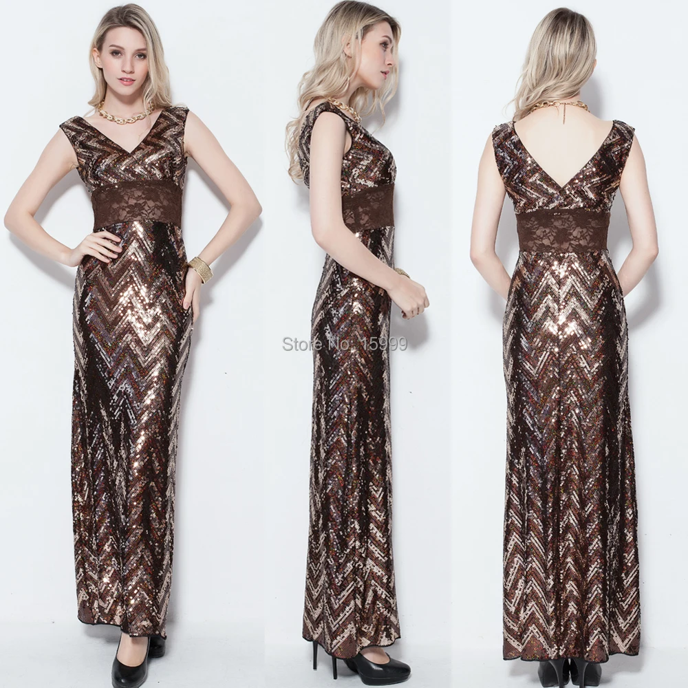 Sexy Double V-neck Sequin Coffee Maxi Lace Waist Evening Party Prom Stock Women Luxury Dress New Year
Sexy Double V-neck Sequin Coffee Maxi Lace Waist Evening Party Prom Stock Women Luxury Dress New Year