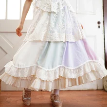 Женская многослойная плиссированная юбка Mori Girl разноцветная