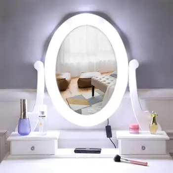 Portable Makeup Mirror Single Mirror 5 Drawer Dressing Table with Light Bulb Dressing Stool for Bedroom
Portable Makeup Mirror Single Mirror 5 Drawer Dressing Table with Light Bulb Dressing Stool for Bedroom