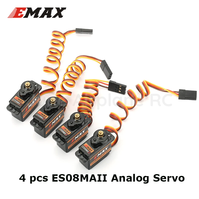 4 шт Оригинал EMAX ES08MA II Мини из металла Шестерни Аналоговый сервопривод