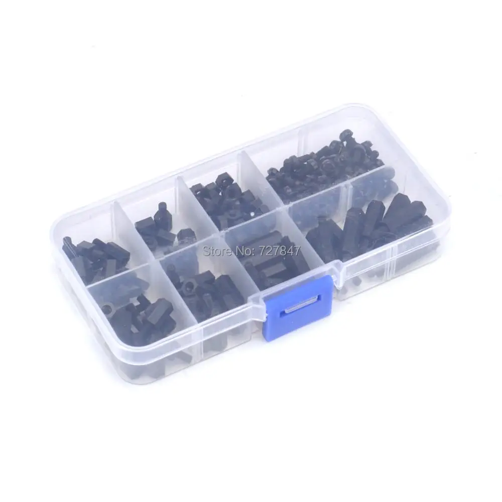 180pcs M3 Nylon Black M-F Hex Spacers Screw Nut Thread Standoff Spacers Screw Plastic Screws M3*6 to M3*20 Assortment Kit
180pcs M3 Nylon Black M-F Hex Spacers Screw Nut Thread Standoff Spacers Screw Plastic Screws M3*6 to M3*20 Assortment Kit