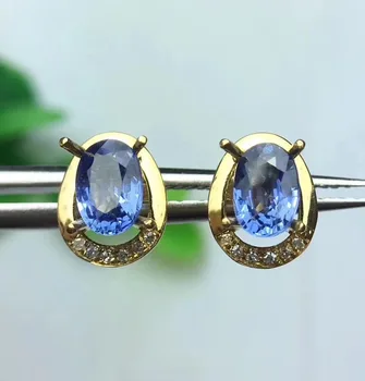 Stud earring Free shipping Natural real sapphire 18K stud earrings Fine jewelry 4*6mm 2pcs gems 12pcs Diamond
Stud earring Free shipping Natural real sapphire 18K stud earrings Fine jewelry 4*6mm 2pcs gems 12pcs Diamond