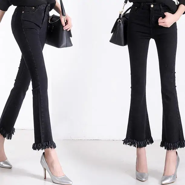 new flare jeans female pants retro fringed blue black trousers jeans plus size
new flare jeans female pants retro fringed blue black trousers jeans plus size