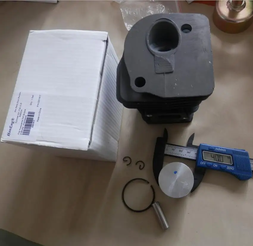 40MM CYLINDER KIT CHROME PLATED FOR CHAINSAW HUS. 340 345 CHAIN SAW ZYLINDER ASSEMBLY W/ PISTON RINGS SET PIN CLIPS
40MM CYLINDER KIT CHROME PLATED FOR CHAINSAW HUS. 340 345 CHAIN SAW ZYLINDER ASSEMBLY W/ PISTON RINGS SET PIN CLIPS