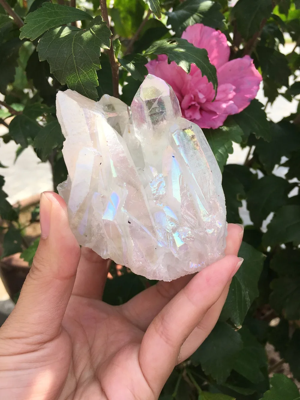 Натуральный и красивый белый Гальванизированный кварц, 220 г 
Натуральный и красивый белый Гальванизированный кварц, 220 г