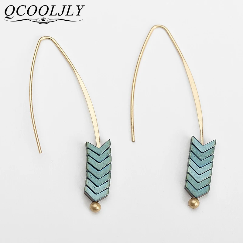 QCOOLJLY 8 Colors Natural Rock Stud Earrings Gold Arrow Long Hook Earrings for Women Fashion Jewelry Punk Brincos 2019
QCOOLJLY 8 Colors Natural Rock Stud Earrings Gold Arrow Long Hook Earrings for Women Fashion Jewelry Punk Brincos 2019