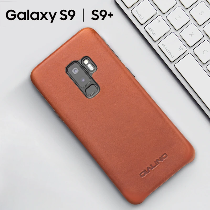 Настоящая коровья кожа задняя крышка для Samsung Galaxy S9 + Plus полностью зернистая чехол