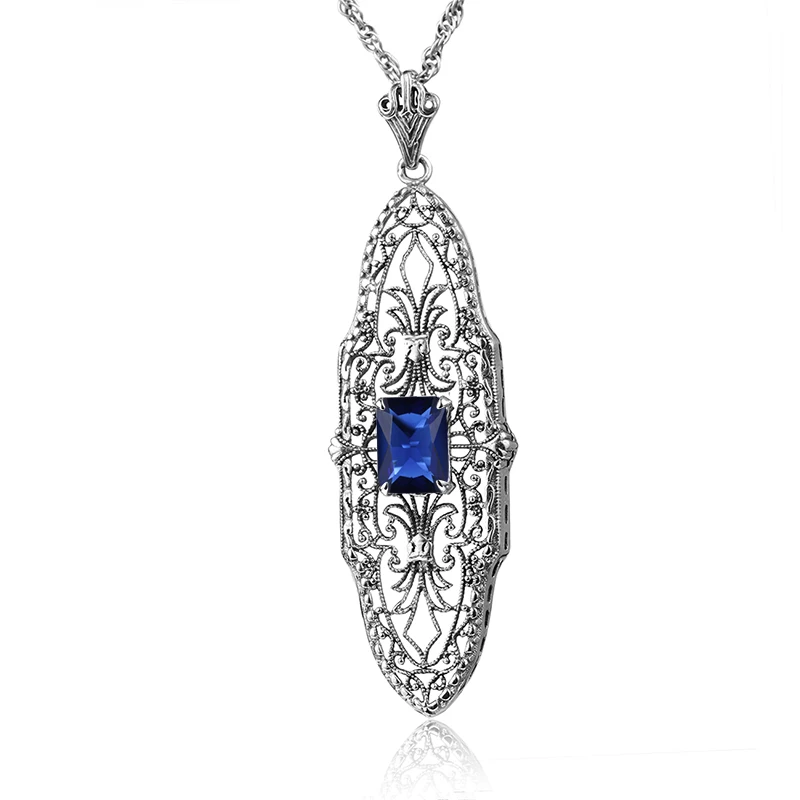 925 Sterling Silver Pendant Classic Handmade Bohemia Pattern Base Necklace Pendant Women Party Jewelry Created Precious Stone
925 Sterling Silver Pendant Classic Handmade Bohemia Pattern Base Necklace Pendant Women Party Jewelry Created Precious Stone