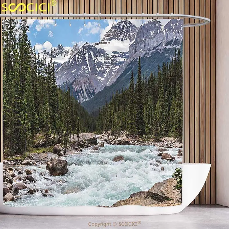 Funky Shower Curtain Americana Landscape Decor Limestone Creek in the Alberta Cold Winter Time Adventure Image Print es Multi
Funky Shower Curtain Americana Landscape Decor Limestone Creek in the Alberta Cold Winter Time Adventure Image Print es Multi