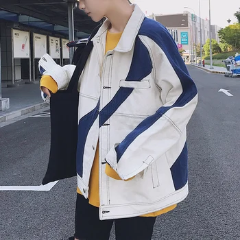 2018 Men's Fashion Cowboy Splice Color Coats Loose Casual Streetwear Denim Brand Bomber Jackets High-quality Windbreaker M-5XL
2018 Men's Fashion Cowboy Splice Color Coats Loose Casual Streetwear Denim Brand Bomber Jackets High-quality Windbreaker M-5XL
