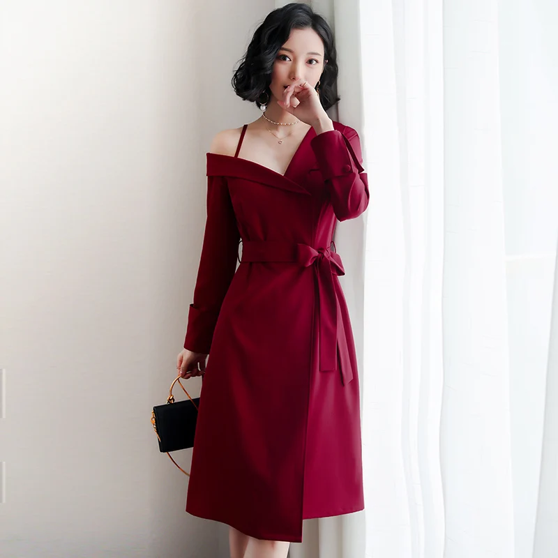 2019 New Casual Solid Bow Notched Patchwork Dresses One-Shoulder Ball Gown Sashes Comfortable Celebrities Senior Elegance Dress
2019 New Casual Solid Bow Notched Patchwork Dresses One-Shoulder Ball Gown Sashes Comfortable Celebrities Senior Elegance Dress