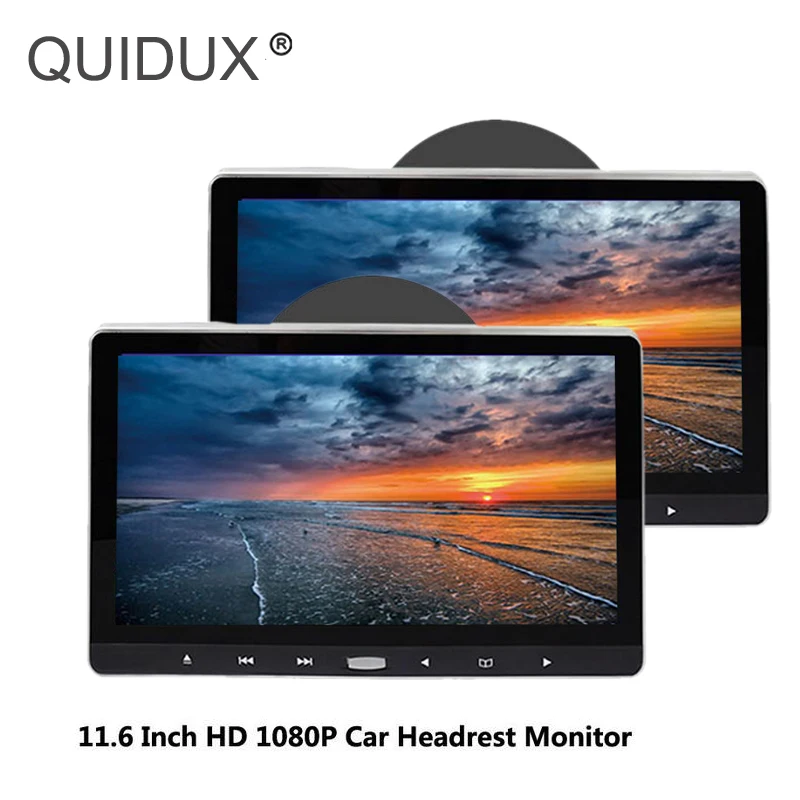 QUIDUX Car Headrest DVD Player Monitor 11.6 Inch Touch Button Support HD 1080P/USB/SD/IR/FM Transmitter/HDMI/Speaker/Games 2PCS
QUIDUX Car Headrest DVD Player Monitor 11.6 Inch Touch Button Support HD 1080P/USB/SD/IR/FM Transmitter/HDMI/Speaker/Games 2PCS