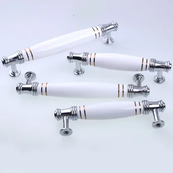 96 128mm nodern fashion silver white ceramic kitchen cabinet cupboard door handle chrome drawer tv cabinet dresser wardrobe pull
96 128mm nodern fashion silver white ceramic kitchen cabinet cupboard door handle chrome drawer tv cabinet dresser wardrobe pull