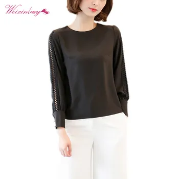 2018 Women's Office Lady Casual Shirt O-neck Lantern Sleeves Tops Female Side Hole With Lace Design Top
2018 Women's Office Lady Casual Shirt O-neck Lantern Sleeves Tops Female Side Hole With Lace Design Top