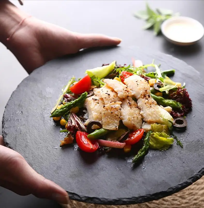 Circular Texture matte black premium rock stone steak western dinner plate luxury feel
Circular Texture matte black premium rock stone steak western dinner plate luxury feel