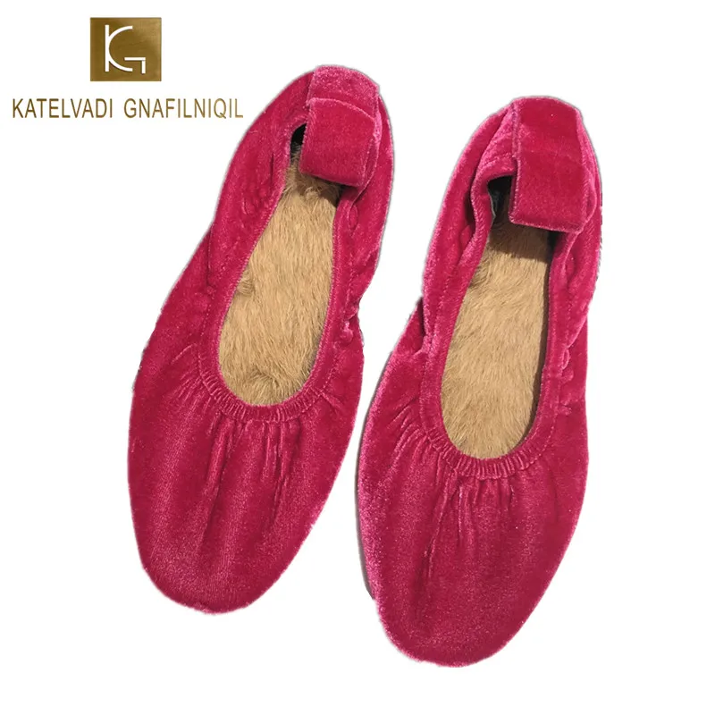 KATELVADI Flats Women Winter Shoes Flock Upper Rabbit Fur Lining Casual Fashion Shoes Warm Flats Size Run Small K-456
KATELVADI Flats Women Winter Shoes Flock Upper Rabbit Fur Lining Casual Fashion Shoes Warm Flats Size Run Small K-456