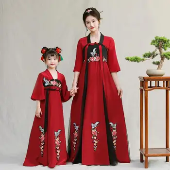 Mother Daughter Runway Dress Mom Girls Flower Hanfu Dresses Mommy Girl Match Twinning Dress 2019 Family Look Outfits Tang Suit 
Mother Daughter Runway Dress Mom Girls Flower Hanfu Dresses Mommy Girl Match Twinning Dress 2019 Family Look Outfits Tang Suit