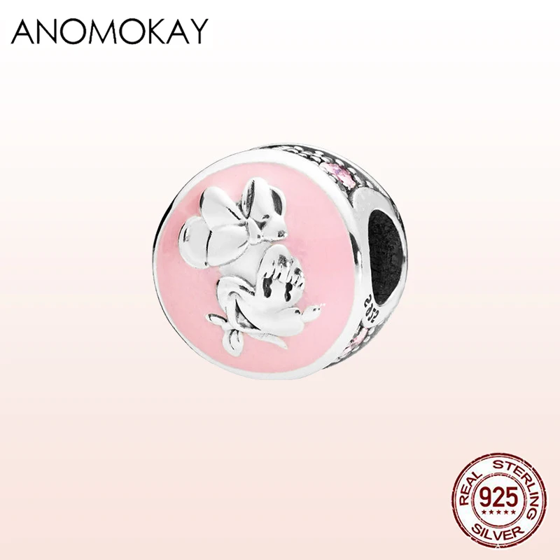 ANOMOKAY 100% Sterling 925 Silver Pink Enamel Minnie Charms Beads for Pandora Bracelet Necklace DIY Bead Making
ANOMOKAY 100% Sterling 925 Silver Pink Enamel Minnie Charms Beads for Pandora Bracelet Necklace DIY Bead Making