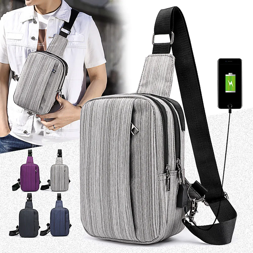 Men Oxford Cloth Chest Bag USB Charging Interface Leisure Multi-function Bag Bolso del pecho interfaz USB
Men Oxford Cloth Chest Bag USB Charging Interface Leisure Multi-function Bag Bolso del pecho interfaz USB