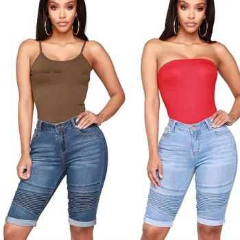 Summer Women's Blue High Waist Denim Shorts Zipper Bodycon Knee Length Shorts 2019 New Slim Classic Shorts
Summer Women's Blue High Waist Denim Shorts Zipper Bodycon Knee Length Shorts 2019 New Slim Classic Shorts