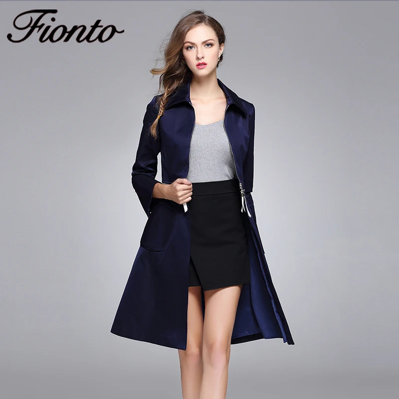 FIONTO Elegant Zipper Mid-long Trench Coat Women Spring Autumn Polerones Mujer Windbreaker Female Abrigos Outwear F252
FIONTO Elegant Zipper Mid-long Trench Coat Women Spring Autumn Polerones Mujer Windbreaker Female Abrigos Outwear F252