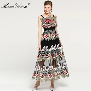 MoaaYina Spaghetti strap Floral Mesh Embroidery Dress Summer Fashion Designer Women Dress Sexy Elegant Party Runway Dresses
MoaaYina Spaghetti strap Floral Mesh Embroidery Dress Summer Fashion Designer Women Dress Sexy Elegant Party Runway Dresses