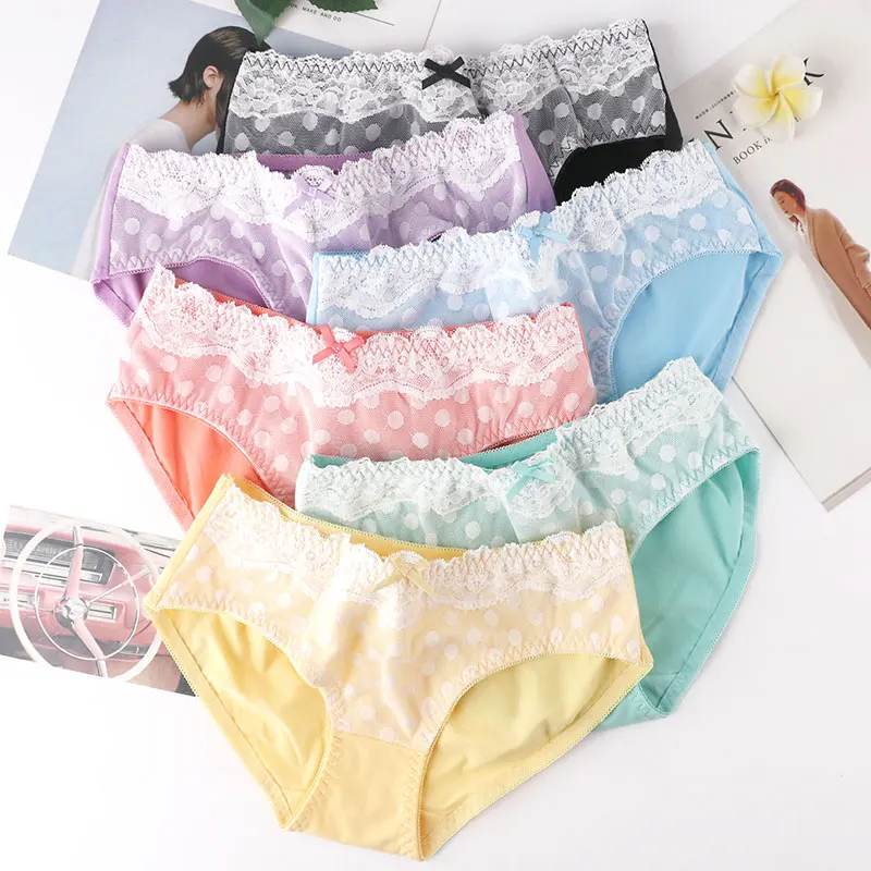 Student panties cotton fabrics lovely underwear lace edge ripple brief bow cute underwear girl knickers underpants kawaii cuecas
Student panties cotton fabrics lovely underwear lace edge ripple brief bow cute underwear girl knickers underpants kawaii cuecas