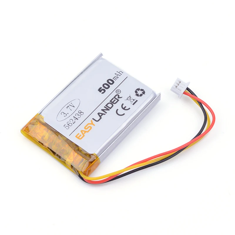 3 thread Free shipping 3.7V 500mAH 562438 PLIB polymer lithium ion / Li-ion battery for Smart watch mp3 mp4
3 thread Free shipping 3.7V 500mAH 562438 PLIB polymer lithium ion / Li-ion battery for Smart watch mp3 mp4