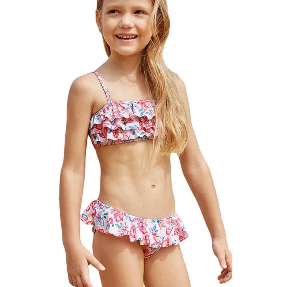 

Bikinis 2019 Mujer Girls Bikini Sets Biquinis Feminino Swimsuits For Girls Kids Bathing Suits Children Swimwear Girls 4-8Years