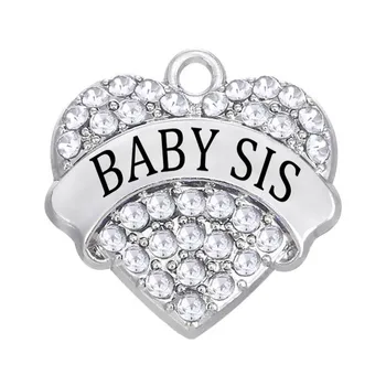 2017 Stylish Jewelry Making Accessories Metal Alloy Rhodium Rhinestone Baby Sis Hearts Charm
2017 Stylish Jewelry Making Accessories Metal Alloy Rhodium Rhinestone Baby Sis Hearts Charm