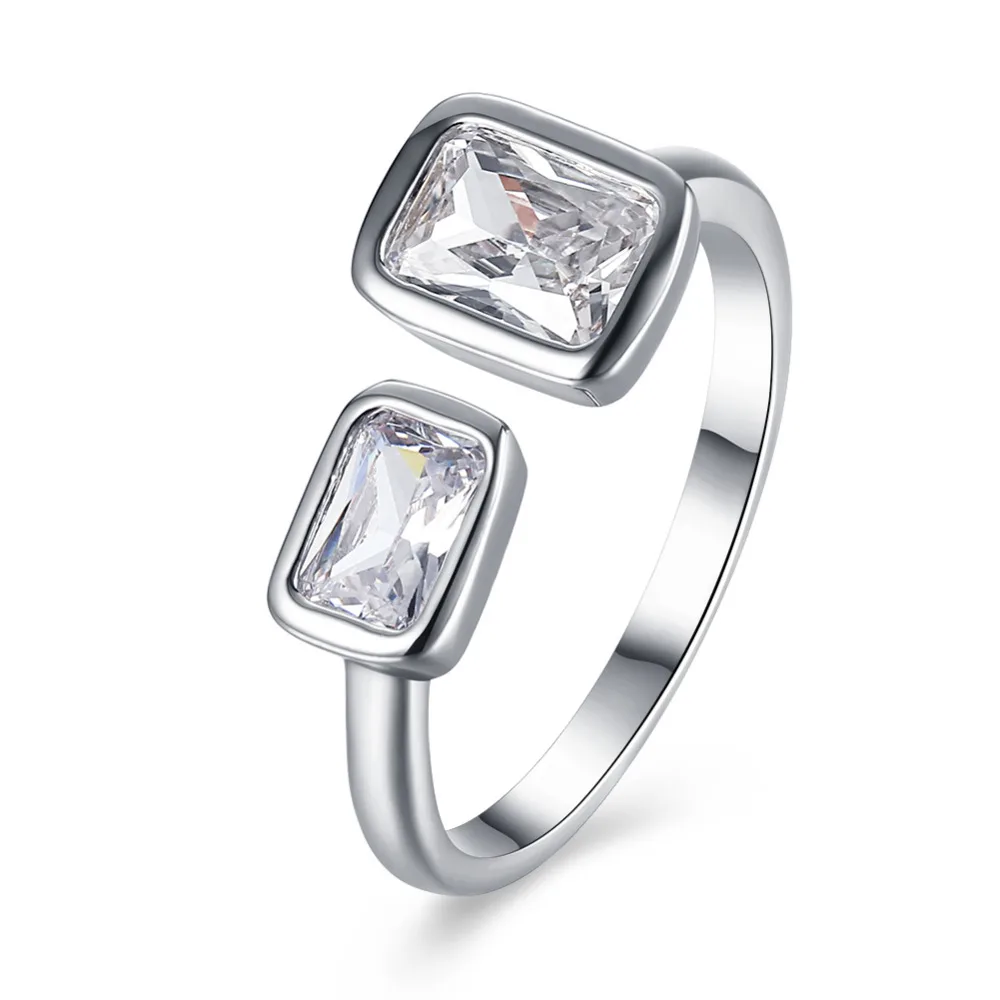 ERLUER Fashion silver plated Cubic Zircon Party Charm Opening Cuff Rings Luxury Delicate Women's Square crystal Classic Jewelry
ERLUER Fashion silver plated Cubic Zircon Party Charm Opening Cuff Rings Luxury Delicate Women's Square crystal Classic Jewelry