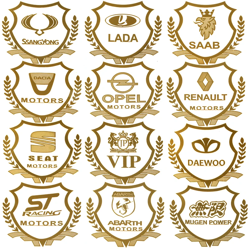 2pcs/lot Gold 3D Aluminum Car Sticker Emblem Badge for Ford Opel Rada Mazda SEAT WRC Renault fiat KIA Toyota Car Accessories
2pcs/lot Gold 3D Aluminum Car Sticker Emblem Badge for Ford Opel Rada Mazda SEAT WRC Renault fiat KIA Toyota Car Accessories