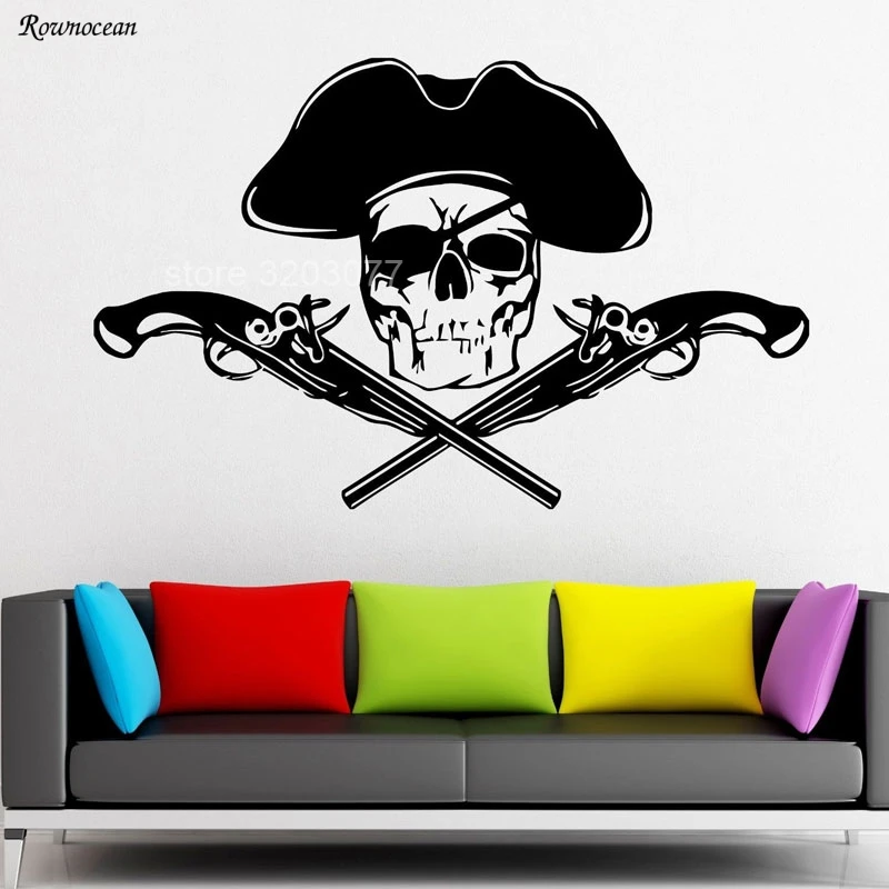 Creative Design Pirate Skull Gun Vinyl Wall Sticker Home Decor For Boys Room Teens Bedroom Decoration Removable Wall Poster GU19
Creative Design Pirate Skull Gun Vinyl Wall Sticker Home Decor For Boys Room Teens Bedroom Decoration Removable Wall Poster GU19