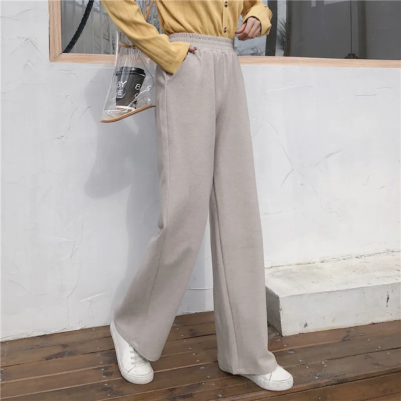 Wide leg pants female autumn winter loose drape straight pants thickening woolen mopping trousers Pantalones Mujer Cintura Alta
Wide leg pants female autumn winter loose drape straight pants thickening woolen mopping trousers Pantalones Mujer Cintura Alta