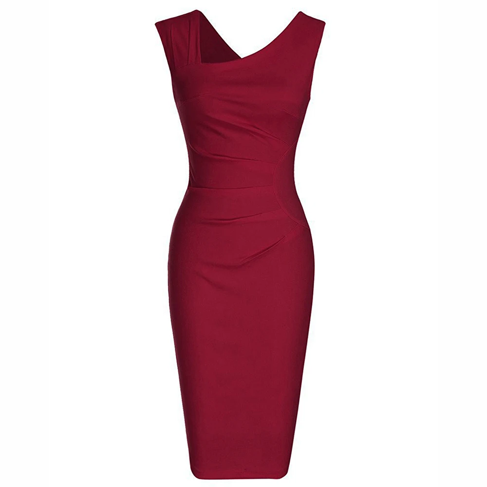 Joineles 3 Colors Solid Sexy Irregular Collar Party Dress Women Office Knee Length Sleevless Pencil Vestidos Elastic Slim Dress
Joineles 3 Colors Solid Sexy Irregular Collar Party Dress Women Office Knee Length Sleevless Pencil Vestidos Elastic Slim Dress