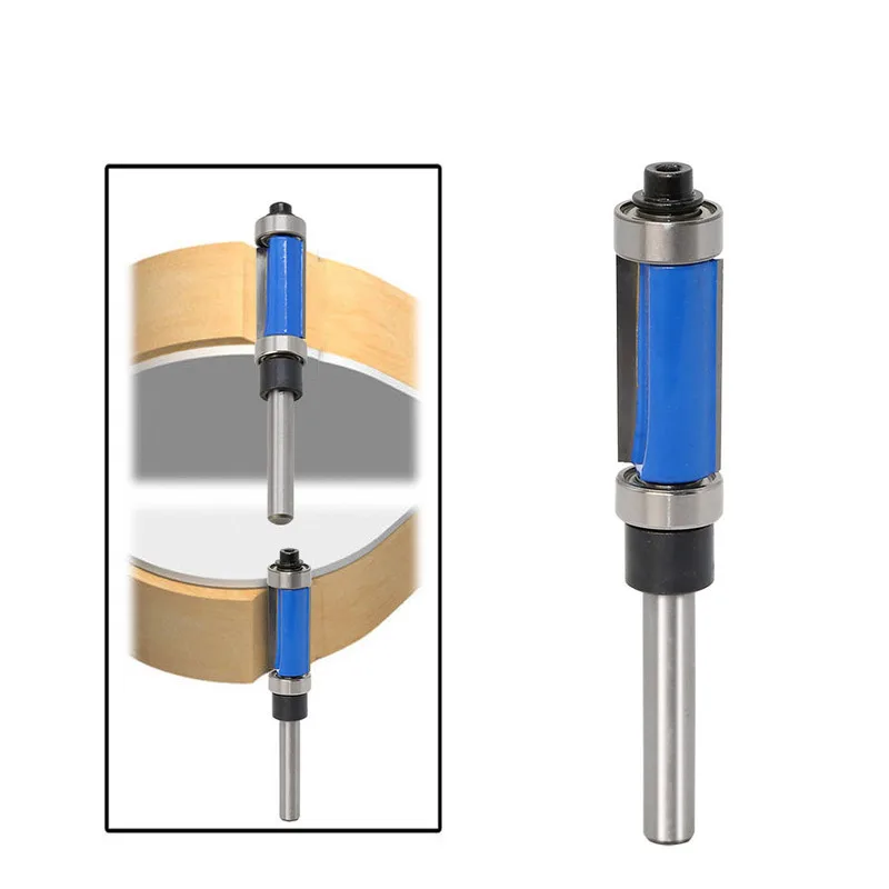 1Pcs 1/4*1/2*25 Flush Trim Pattern Router Bit 8mm Shank Panel Top & Bottom Bearing Woodworking Blue Milling Cutter
1Pcs 1/4*1/2*25 Flush Trim Pattern Router Bit 8mm Shank Panel Top & Bottom Bearing Woodworking Blue Milling Cutter