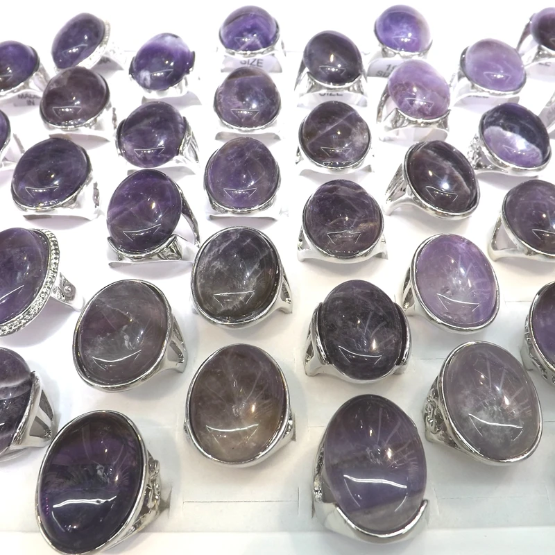 50pcs/Lot Big Natural Amethyste Rings Semi-precious Stone Rings For Men High Quality
50pcs/Lot Big Natural Amethyste Rings Semi-precious Stone Rings For Men High Quality