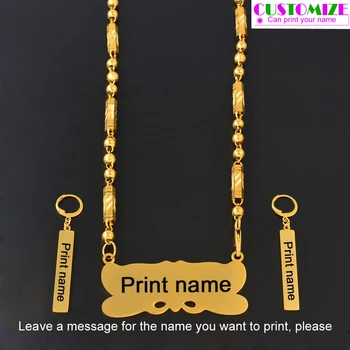 Anniyo Customize Name Pendant Beads Necklace Earrings Sets Marshall Stainless Steel Custom Jewelry Micronesia Polynesia #067321 
Anniyo Customize Name Pendant Beads Necklace Earrings Sets Marshall Stainless Steel Custom Jewelry Micronesia Polynesia #067321