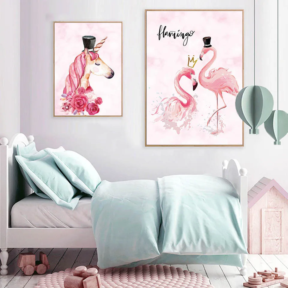 TaaWaa-Pink-Flamingo-Unicorn-Canvas-Posters-and-Prints-Nordic-Modern-Painting-Minimalist-Decorative-Pictures-For-Living (2)