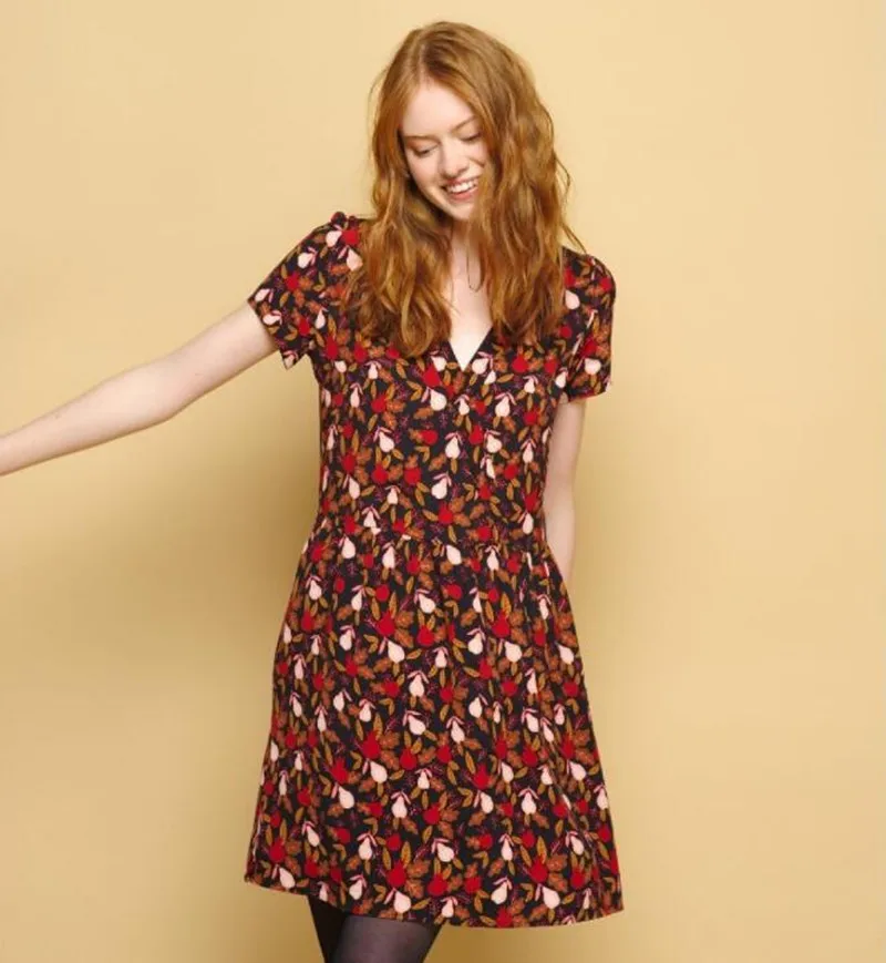 2019 New Women Dress Pomegranate and Pear Print Short Sleeve V Neck Loose Sweet Dress
2019 New Women Dress Pomegranate and Pear Print Short Sleeve V Neck Loose Sweet Dress