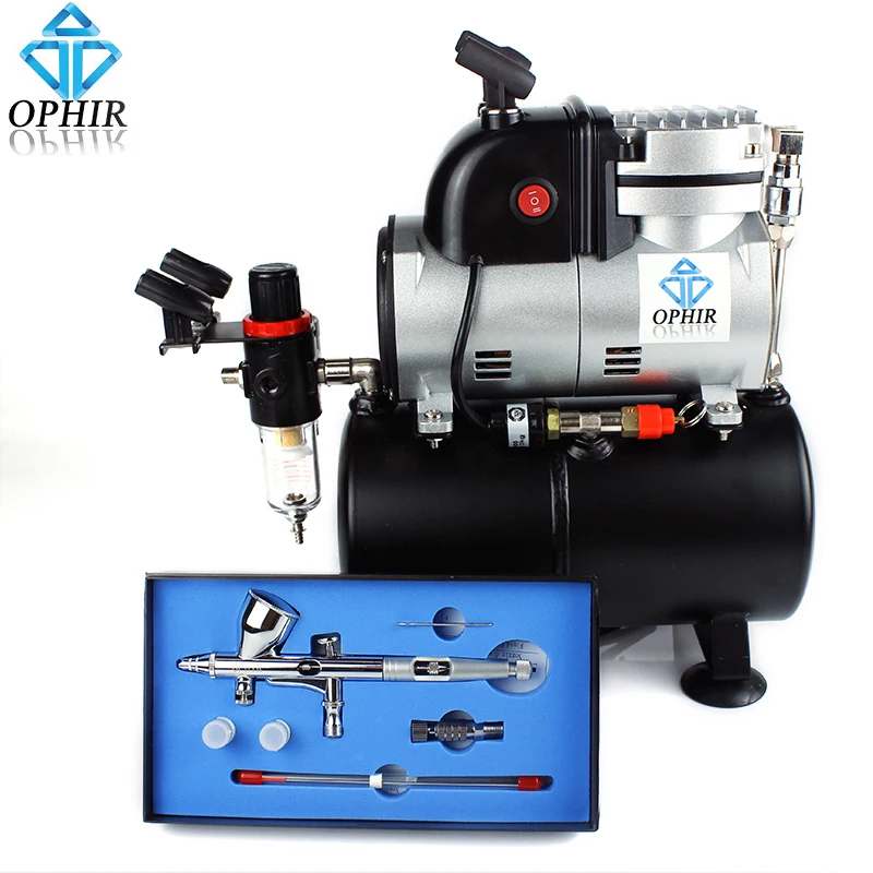 OPHIR 3Tips Gravity Dual Action Airbrush Kit with Cooling Fan Air Tank Airbrush Compressor for Hobby Cake Decoration_AC116+AC070
OPHIR 3Tips Gravity Dual Action Airbrush Kit with Cooling Fan Air Tank Airbrush Compressor for Hobby Cake Decoration_AC116+AC070