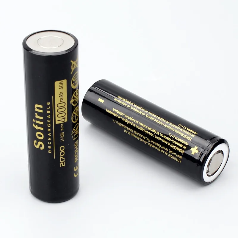 Sofirn 21700 4000mAh Battery 40A 3.7V 10C Rechargeable Lithium Discharge 21700 Cell Poweful High Drain Batteries for Flashlight
Sofirn 21700 4000mAh Battery 40A 3.7V 10C Rechargeable Lithium Discharge 21700 Cell Poweful High Drain Batteries for Flashlight
