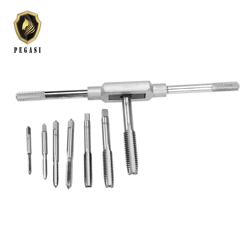 PEGASI New 8Pcs Metal Screw Taps & Tap Wrench Holder Hand Hinge Set With Screw Tap Holder And Screw Tap
PEGASI New 8Pcs Metal Screw Taps & Tap Wrench Holder Hand Hinge Set With Screw Tap Holder And Screw Tap