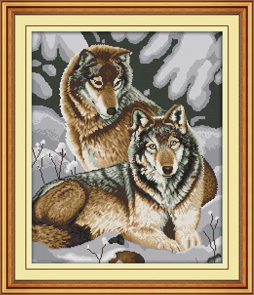 Snow wolves couple Canvas DMC Counted Cross Stitch Kits printed Cross-stitch set Embroidery Needlework
Snow wolves couple Canvas DMC Counted Cross Stitch Kits printed Cross-stitch set Embroidery Needlework