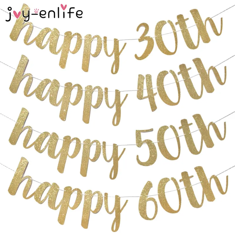 JOY-ENLIFE Celebration Birthday Party Banner Garland Gold Glitter "happy 30th 40th 50th 60th" Wedding Anniversary Party Supplies
JOY-ENLIFE Celebration Birthday Party Banner Garland Gold Glitter "happy 30th 40th 50th 60th" Wedding Anniversary Party Supplies