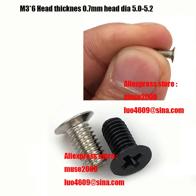 M3*6 thin Countersunk head dia 5.0 0.7 thickness screw flat cross metric hardware screw bolt computer notebook SSD Sscrew
M3*6 thin Countersunk head dia 5.0 0.7 thickness screw flat cross metric hardware screw bolt computer notebook SSD Sscrew