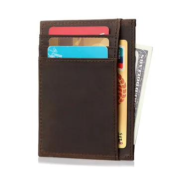Nesitu Men Crazy Horse Genuine Leather Ultra Slim Wallet RFID Blocking Front Pocket Thin Minimalist Purse Male Brown #9009
Nesitu Men Crazy Horse Genuine Leather Ultra Slim Wallet RFID Blocking Front Pocket Thin Minimalist Purse Male Brown #9009