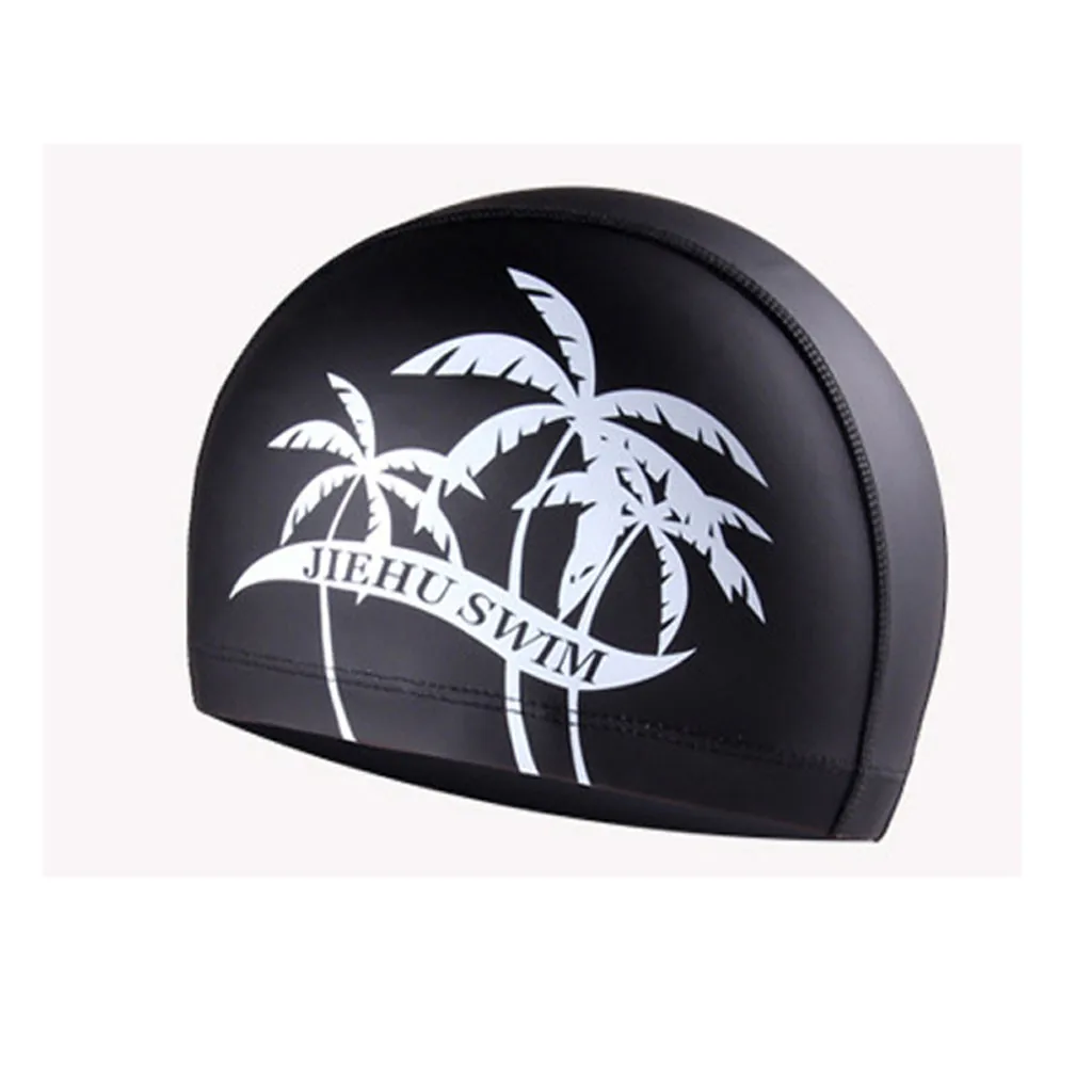 Swimming Cap Waterproof Silicone Print Swim Pool Hat Protect Ears Long Hair Sports Swim Pool Hat For Adult Men Long Hair Women